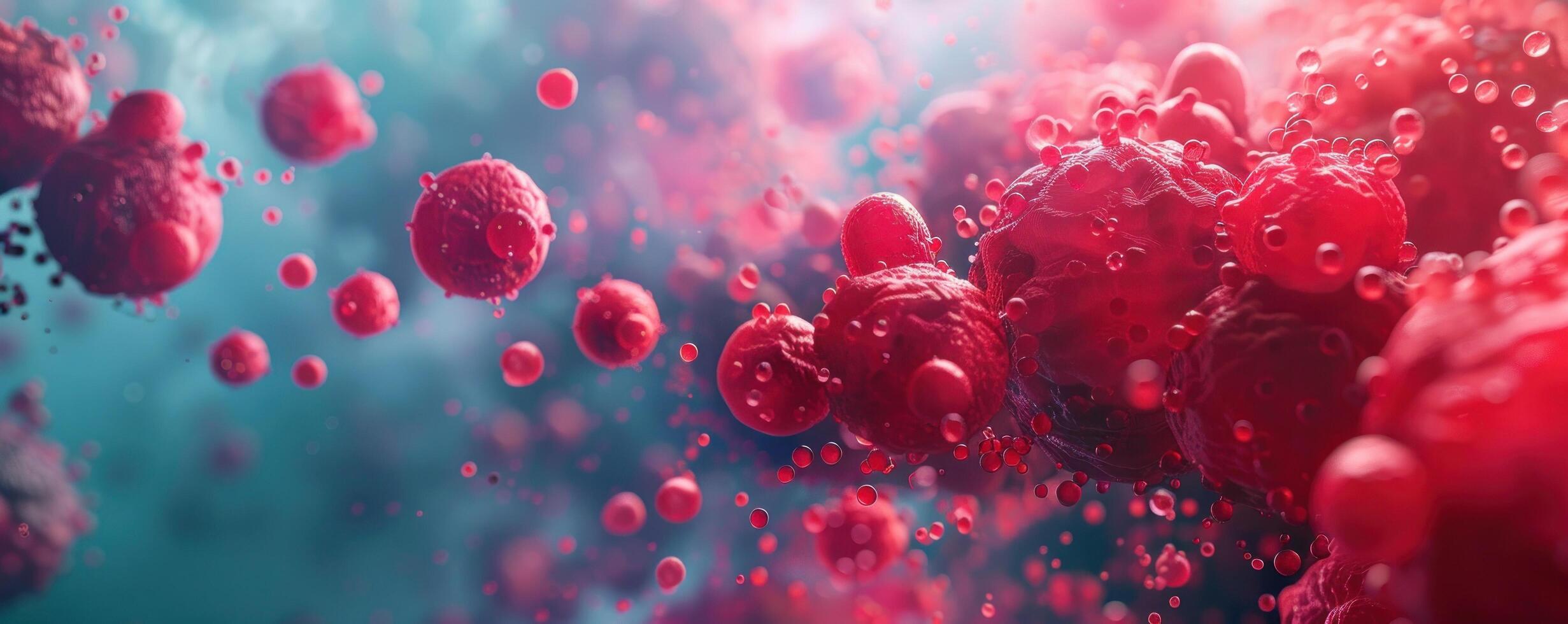 AI generated cell line with red cells photo