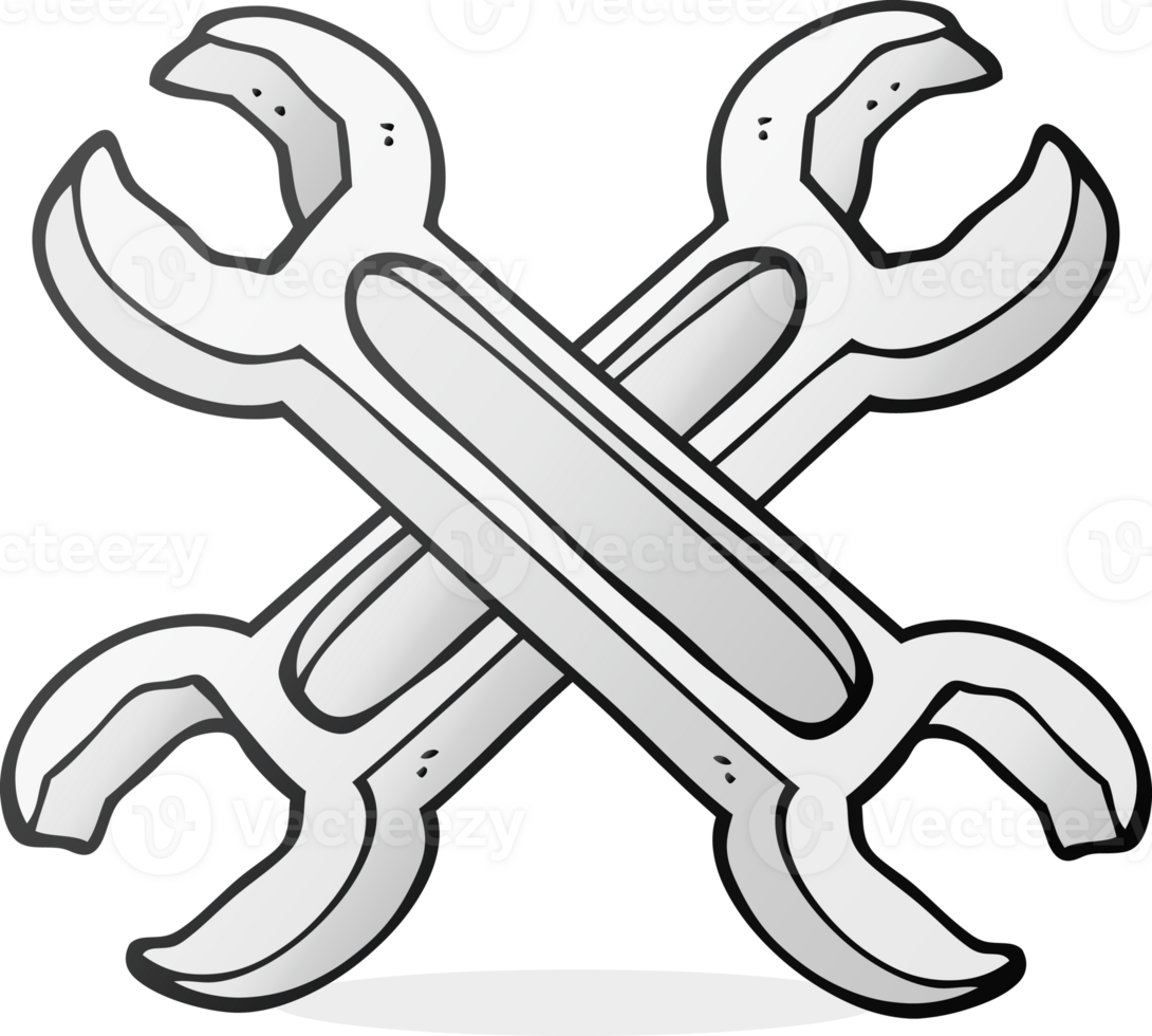 hand drawn cartoon spanners png