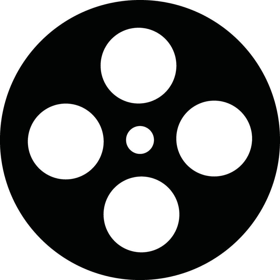 Old retro reel with film strip. Film reel movie icon. Strip vintage poster vector illustration. film canisters. cinema abstract logo