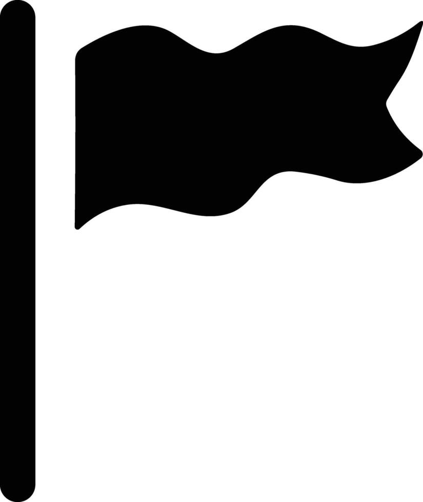 Flag pin icon. Empty Black flag icon. Flat Vector illustration. Waving Flag icon. Pennant icon in glyph. Black pennant banner. Location map mark pointer.