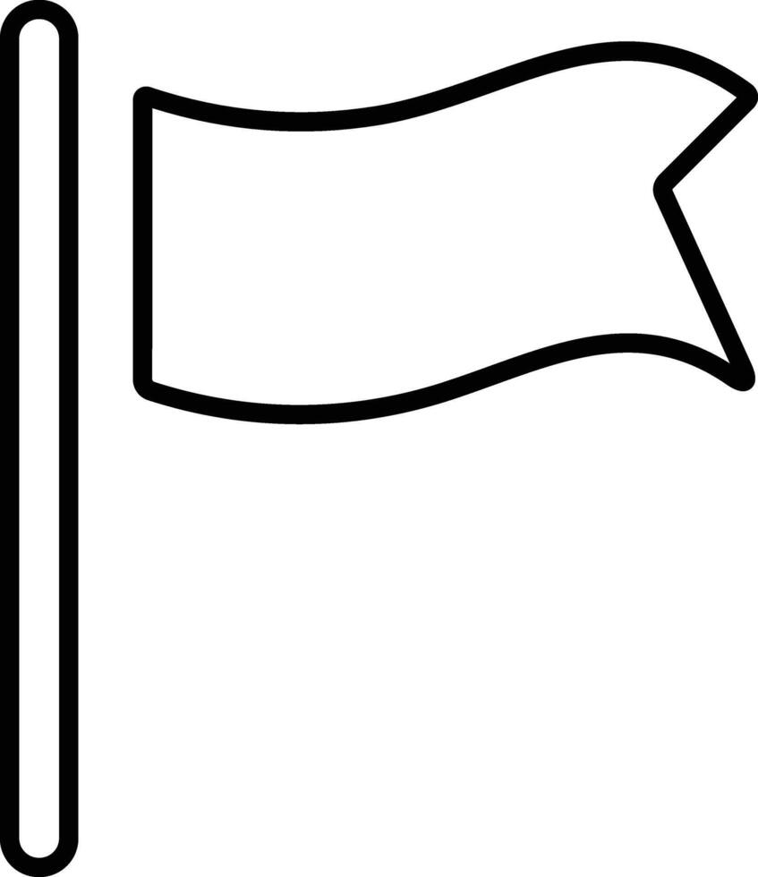 Flag pin icon. Empty Black flag icon. Line Vector illustration. Waving Flag icon. Pennant icon in glyph. Black pennant banner. Location map mark pointer.