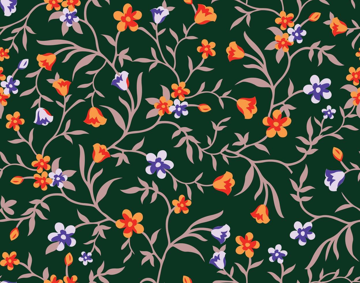 Damask seamless pattern element. Vector floral retro pattern