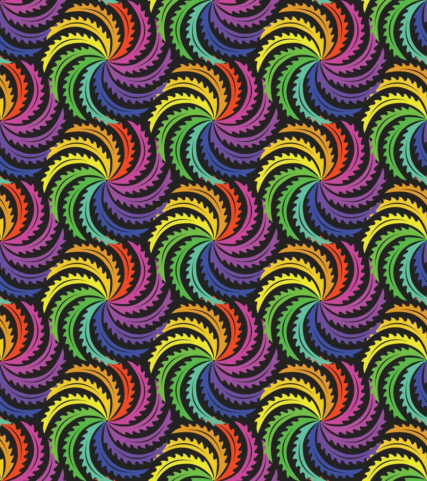 Seamless patterns with funny happy daisy, wave, chess, mesh, and sunburst. Set of vector backgrounds in trendy retro trippy style