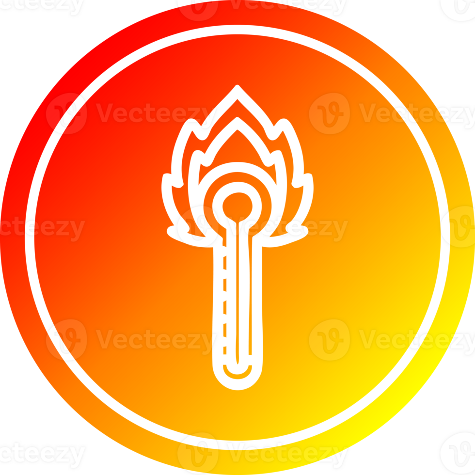 flaming thermometer circular icon with warm gradient finish png