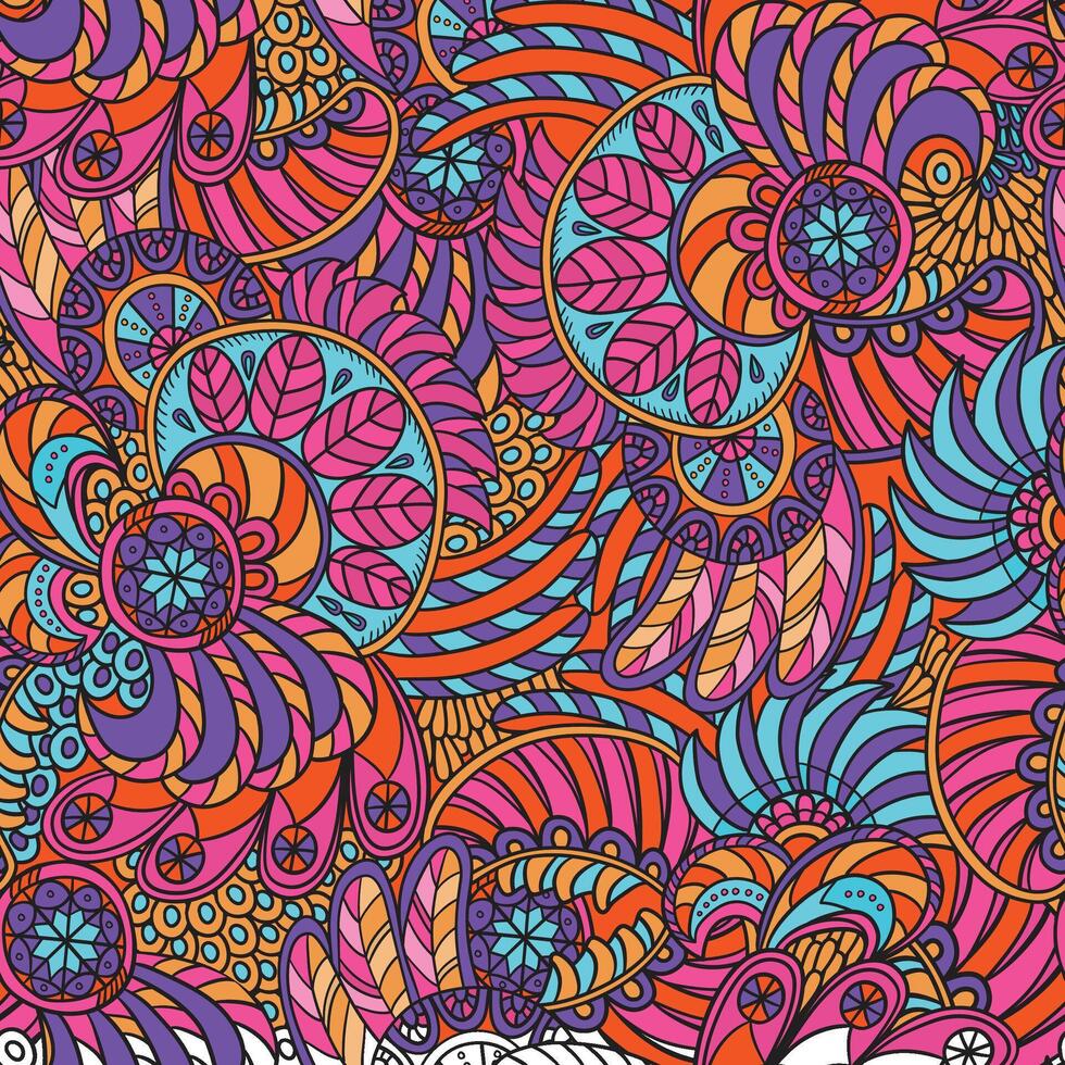 Seamless patterns with funny happy daisy, wave, chess, mesh, and sunburst. Set of vector backgrounds in trendy retro trippy style