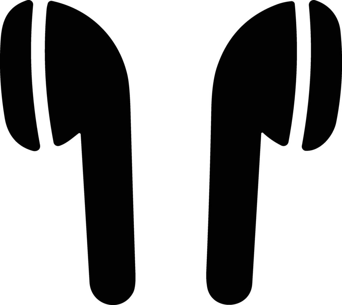 manos libres plano icono. auricular inalámbrico auricular símbolo. auriculares silueta. mano gratis. vector