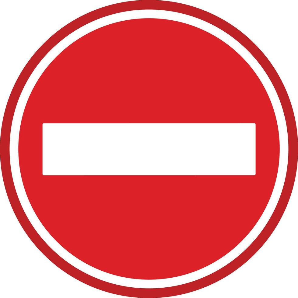 Minus warning sign. Stop red sign icon, do not enter. Warning stop sign stock vector