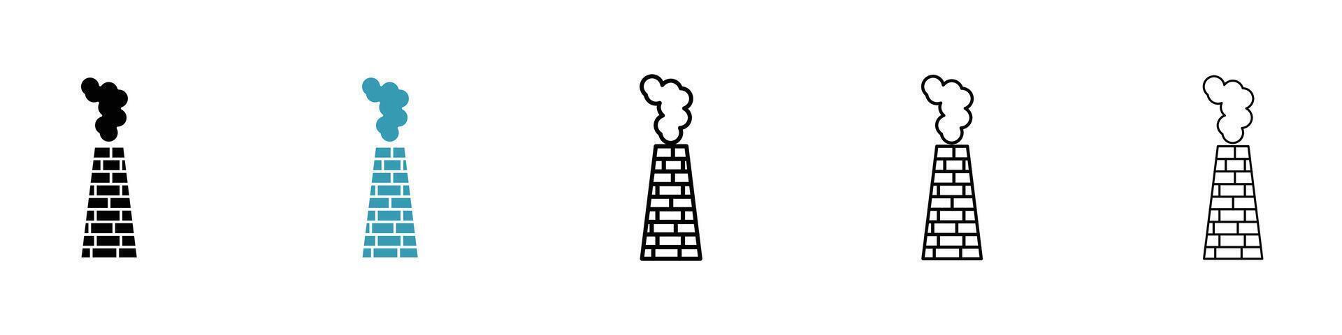 Chimenea fumar icono vector