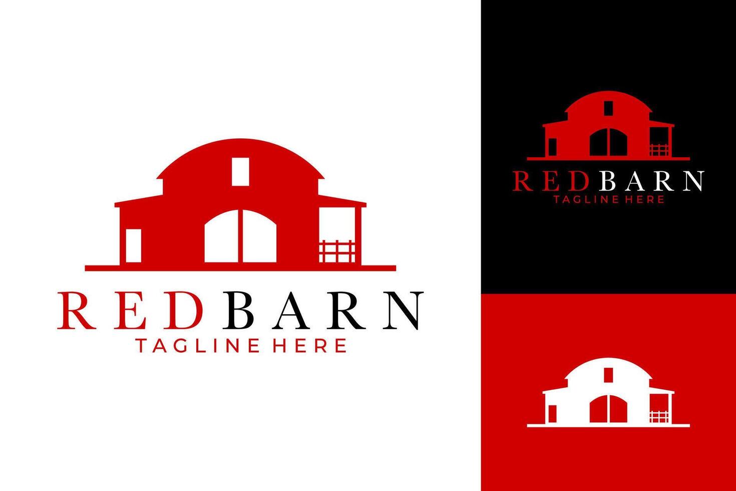 Red Barn Farm Livestock Logo Design vector