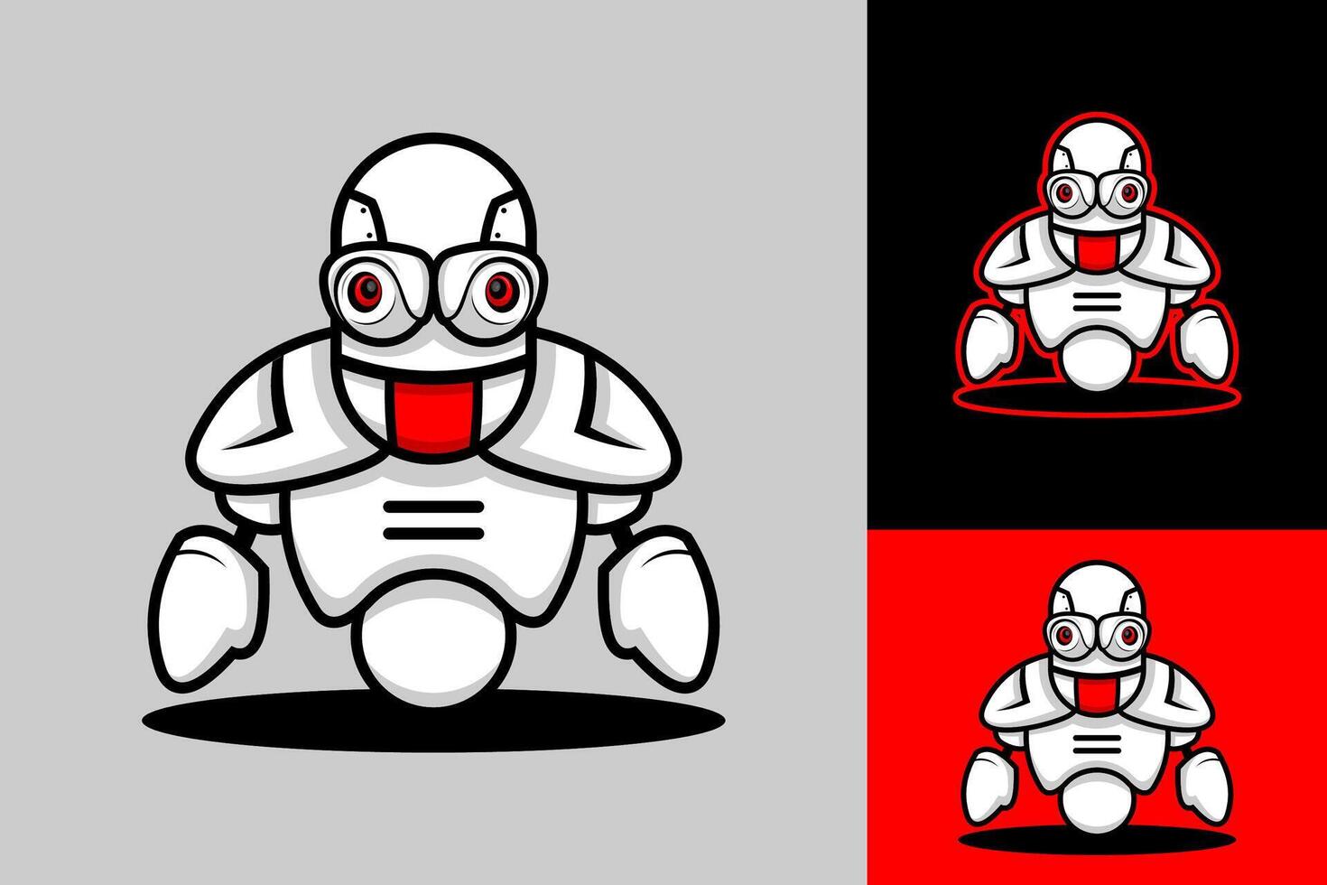 Robot Mascot Future Intelligence Logo Design vector