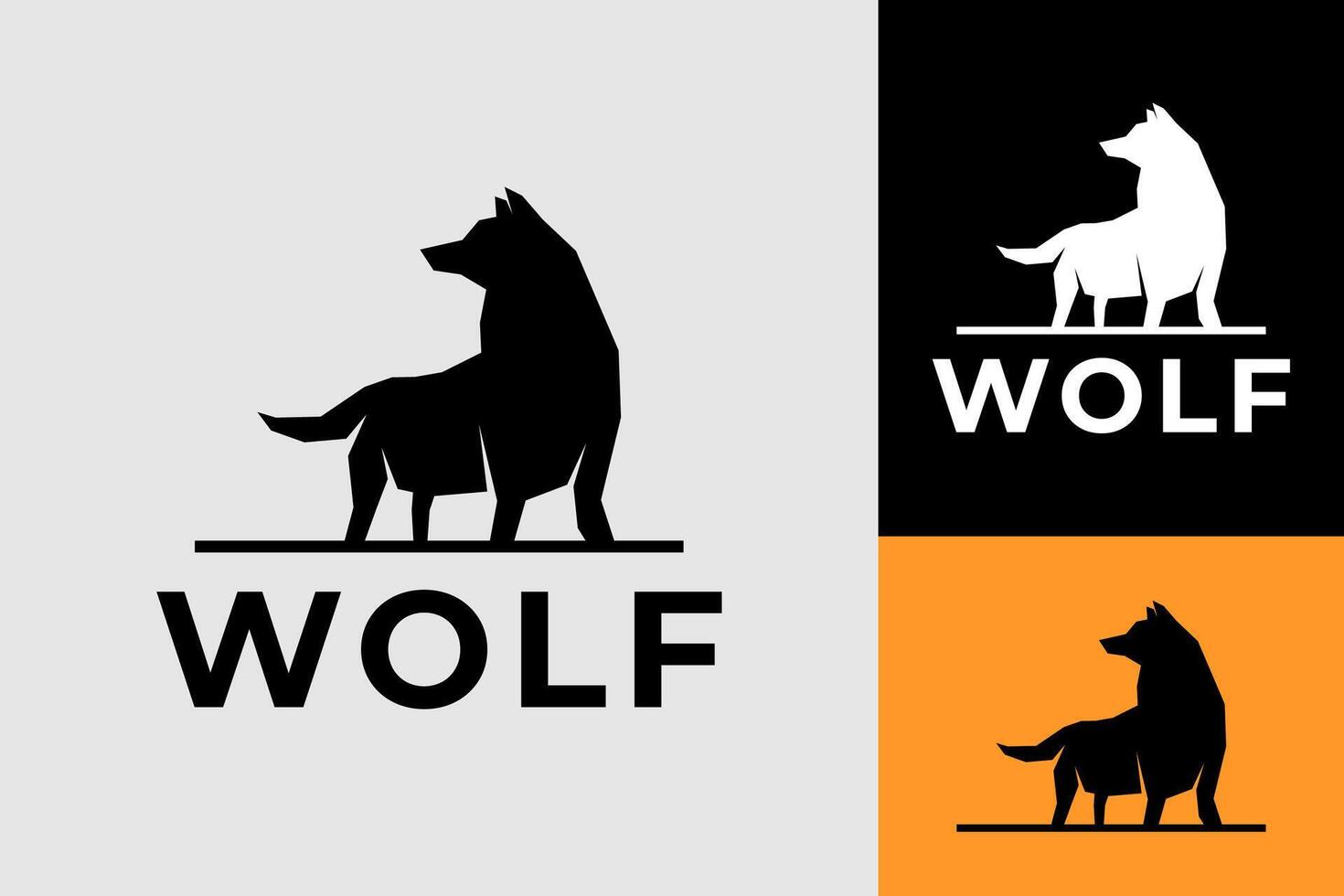 Alpha Wolf Silhouette Logo Design vector