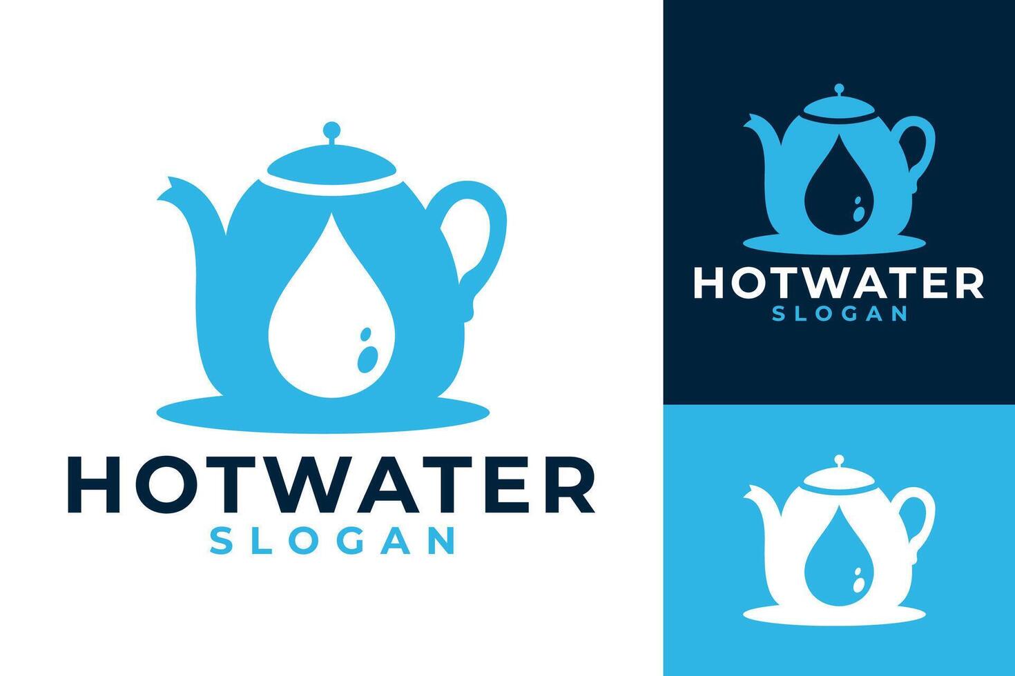 caliente agua bebida logo diseño vector