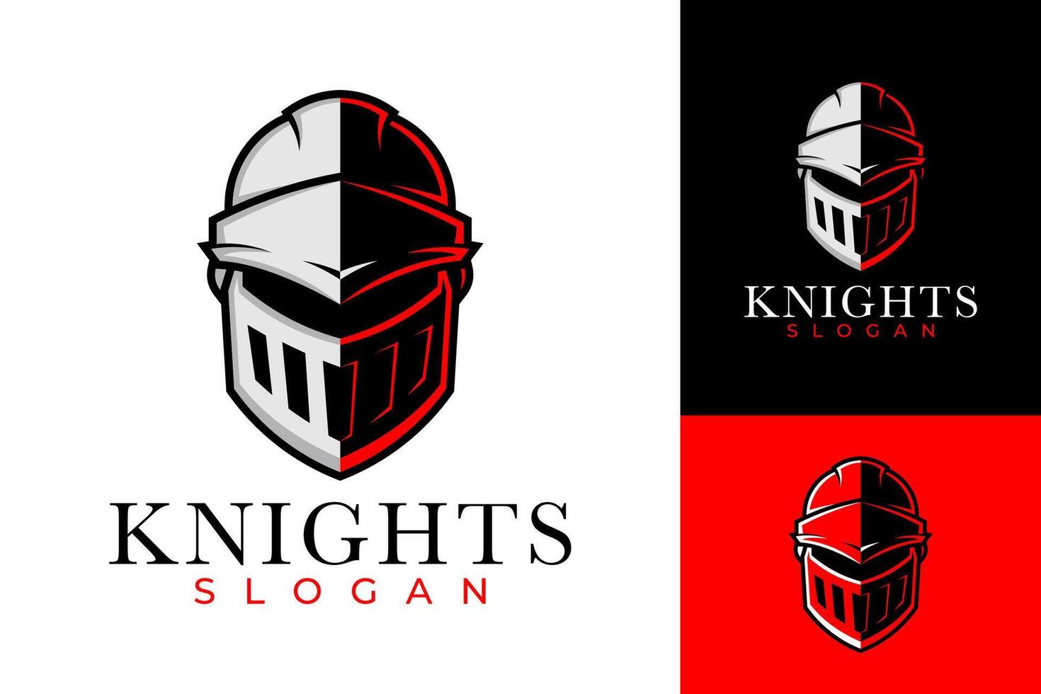 Knight Helmet War Fighter Logo Design vector