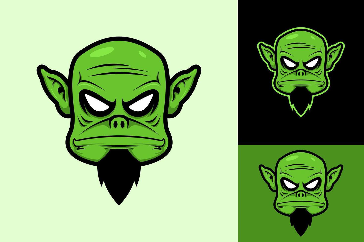 mascota cabeza orco orge fantasía logo diseño vector