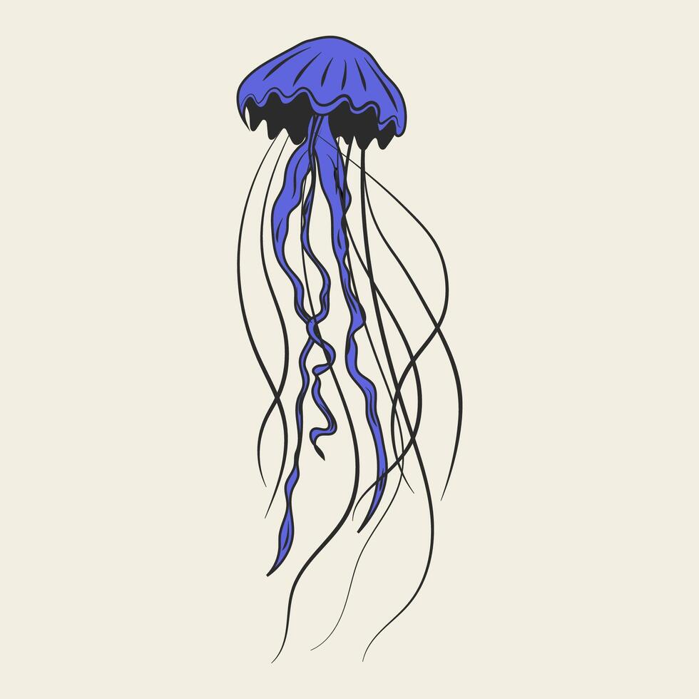 Colorful jellyfish for decoration design. Vector illustration