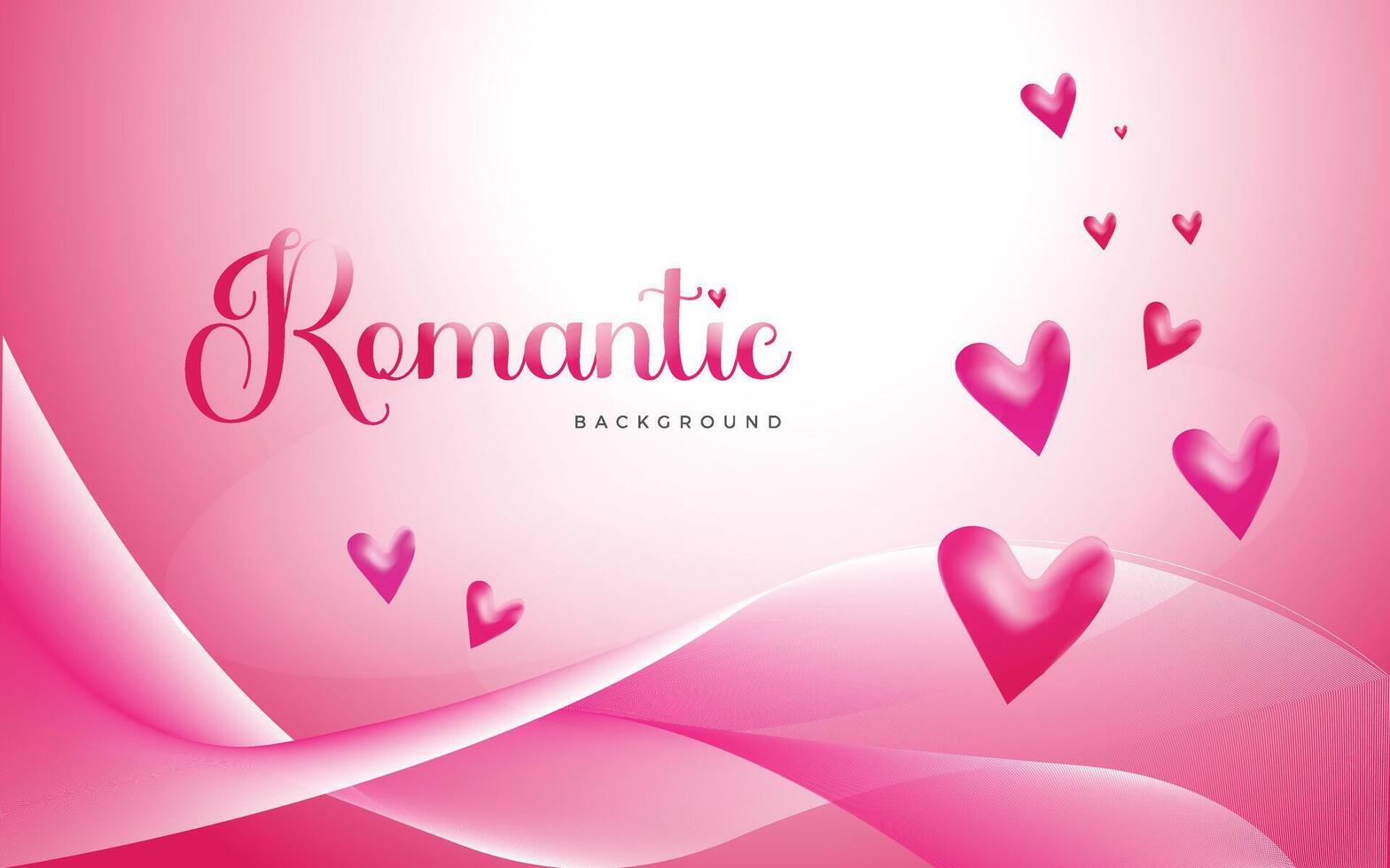gratis romántico rosado y blanco fondo, San Valentín día, romace fondo con corazón íconos para bandera, aterrizaje página, volantes y folleto vector