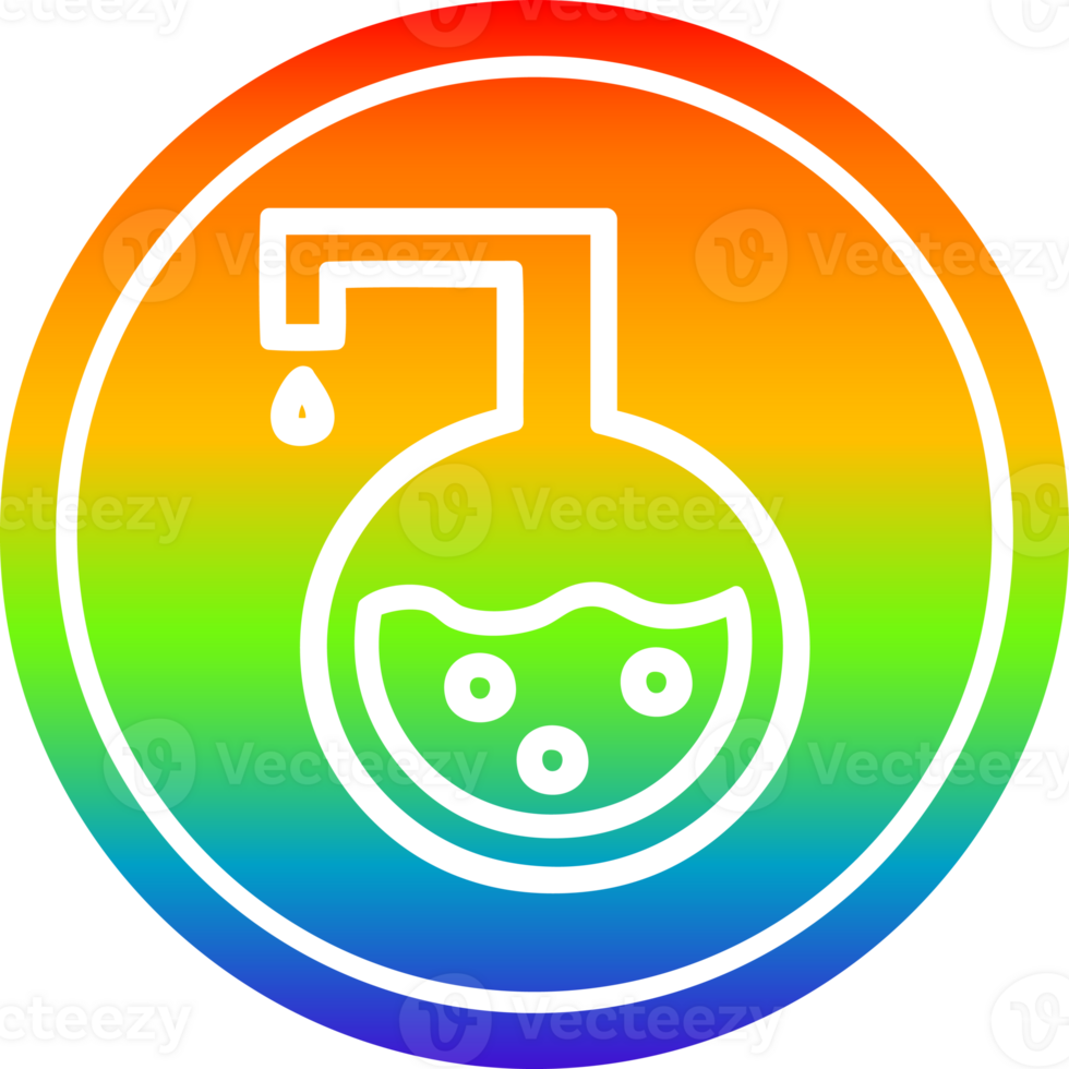 science experiment circular in rainbow spectrum png