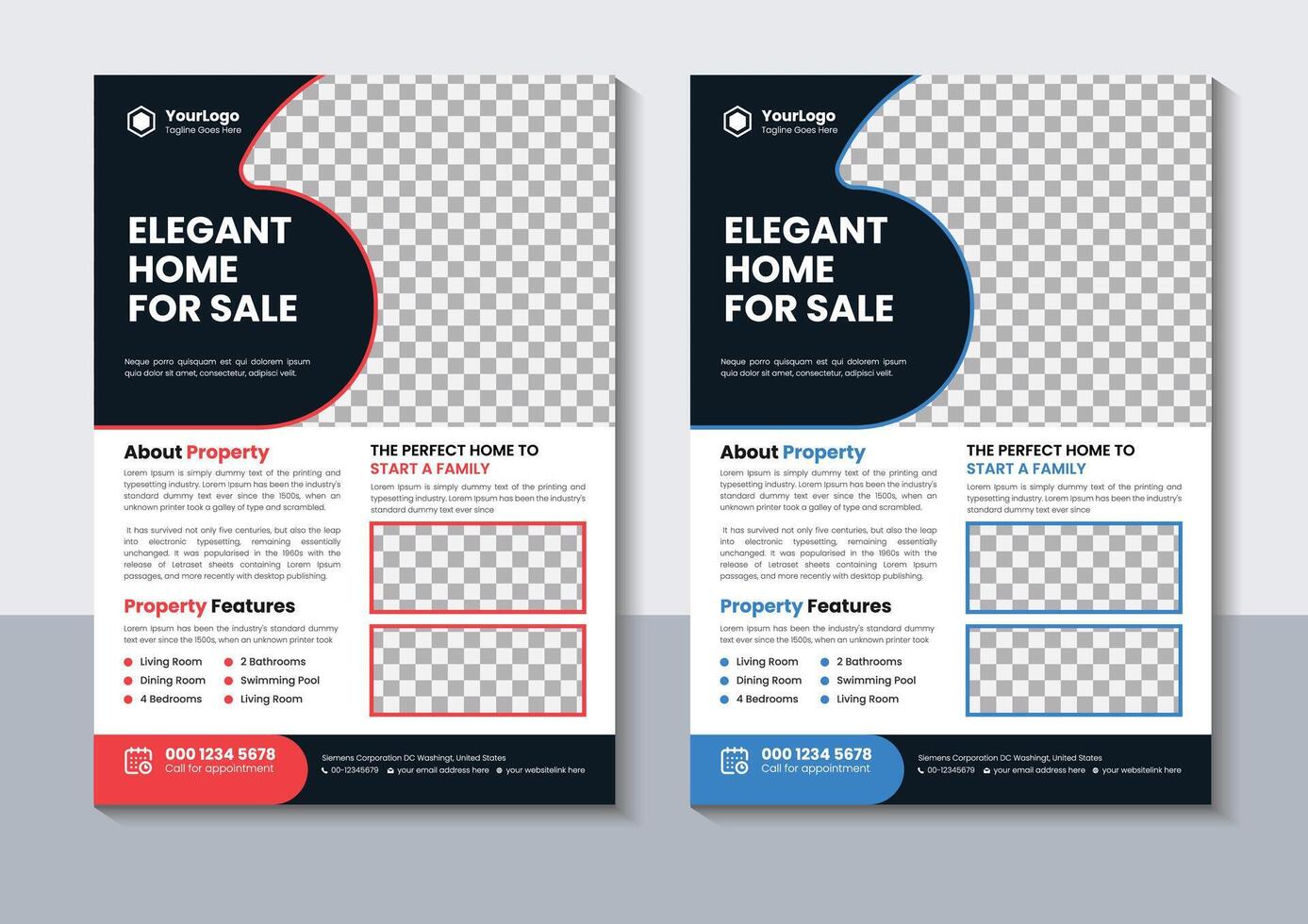 Creative Real Estate Flyer Design, Home Flyer Template, Free Vector