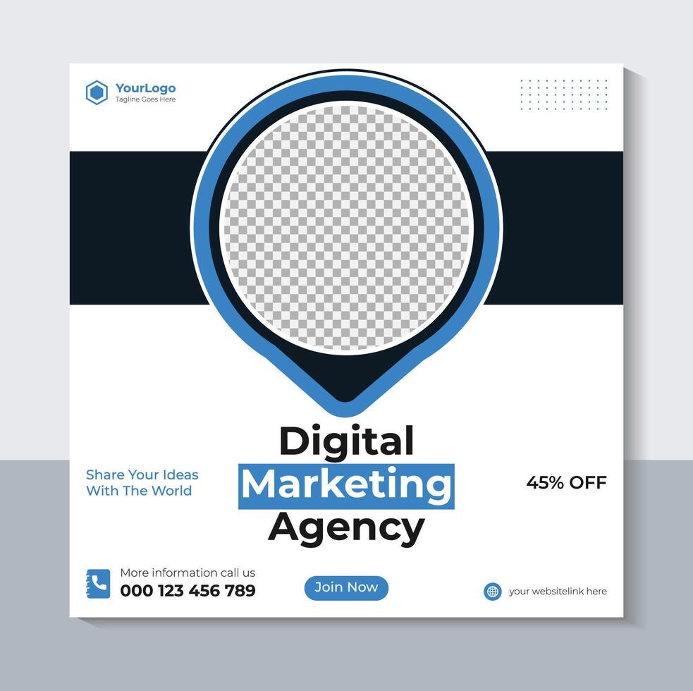 Business Social Media Post Template, Corporate Social Media Banner Design, Free Vector