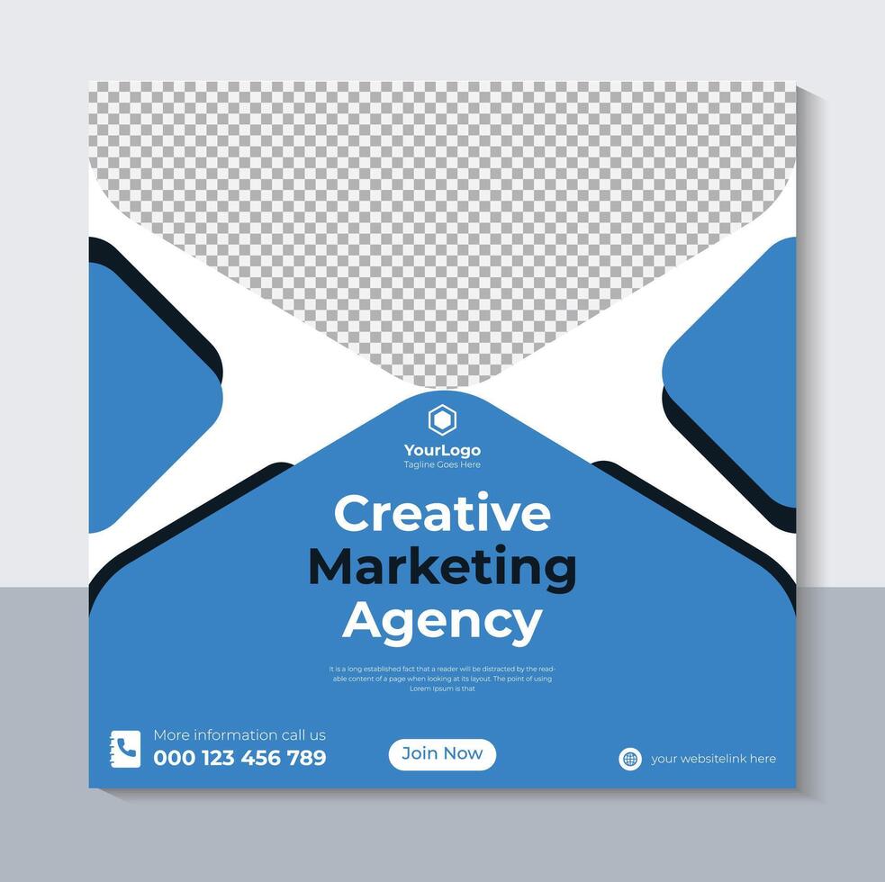 Modern Creative Marketing Agency Banner Design, Business Social Media Post Template, Free Vector