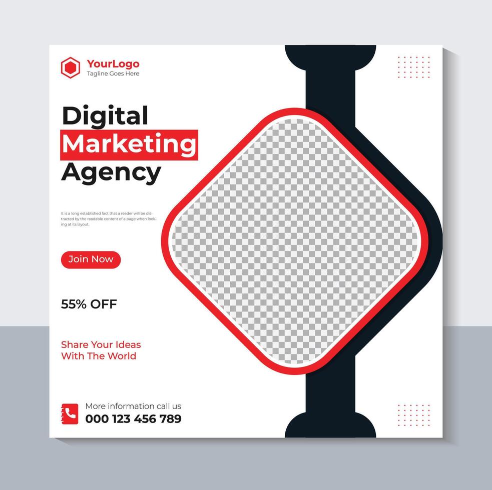 Business Social Media Post Template, Corporate Social Media Banner Design, Free Vector