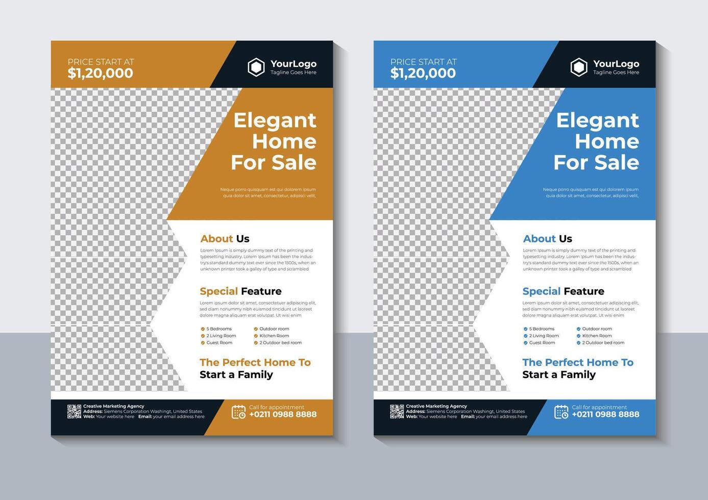 Modern Real Estate Flyer Design, Home Flyer Template, Free Vector