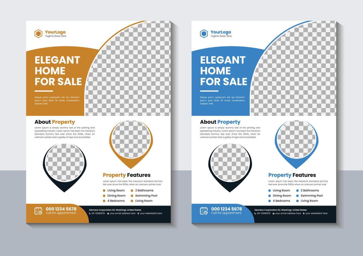 Creative Real Estate Flyer Design, Home Flyer Template, Free Vector
