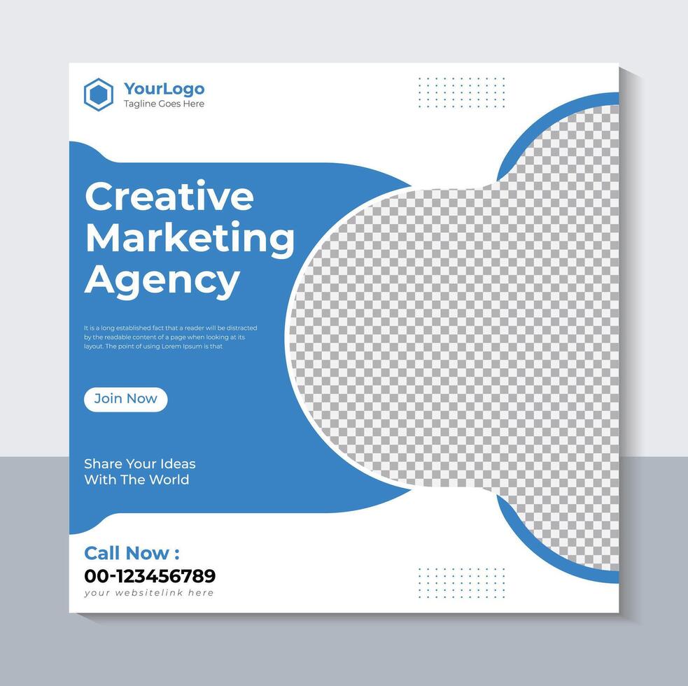 Modern Creative Marketing Agency Banner Design, Business Social Media Post Template, Free Vector