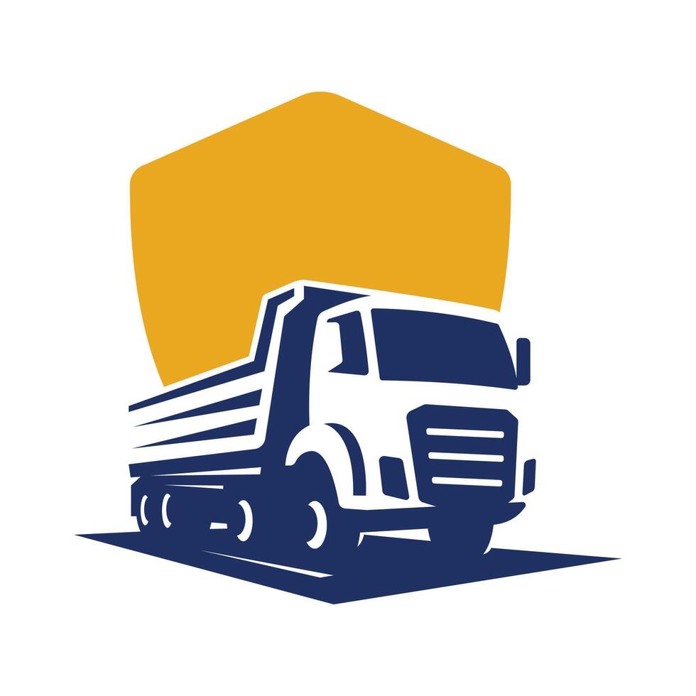 camión construcción proteccion logo vector