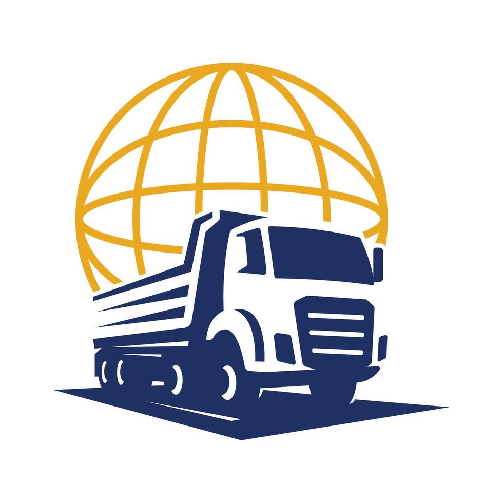 camión construcción conexión logo vector