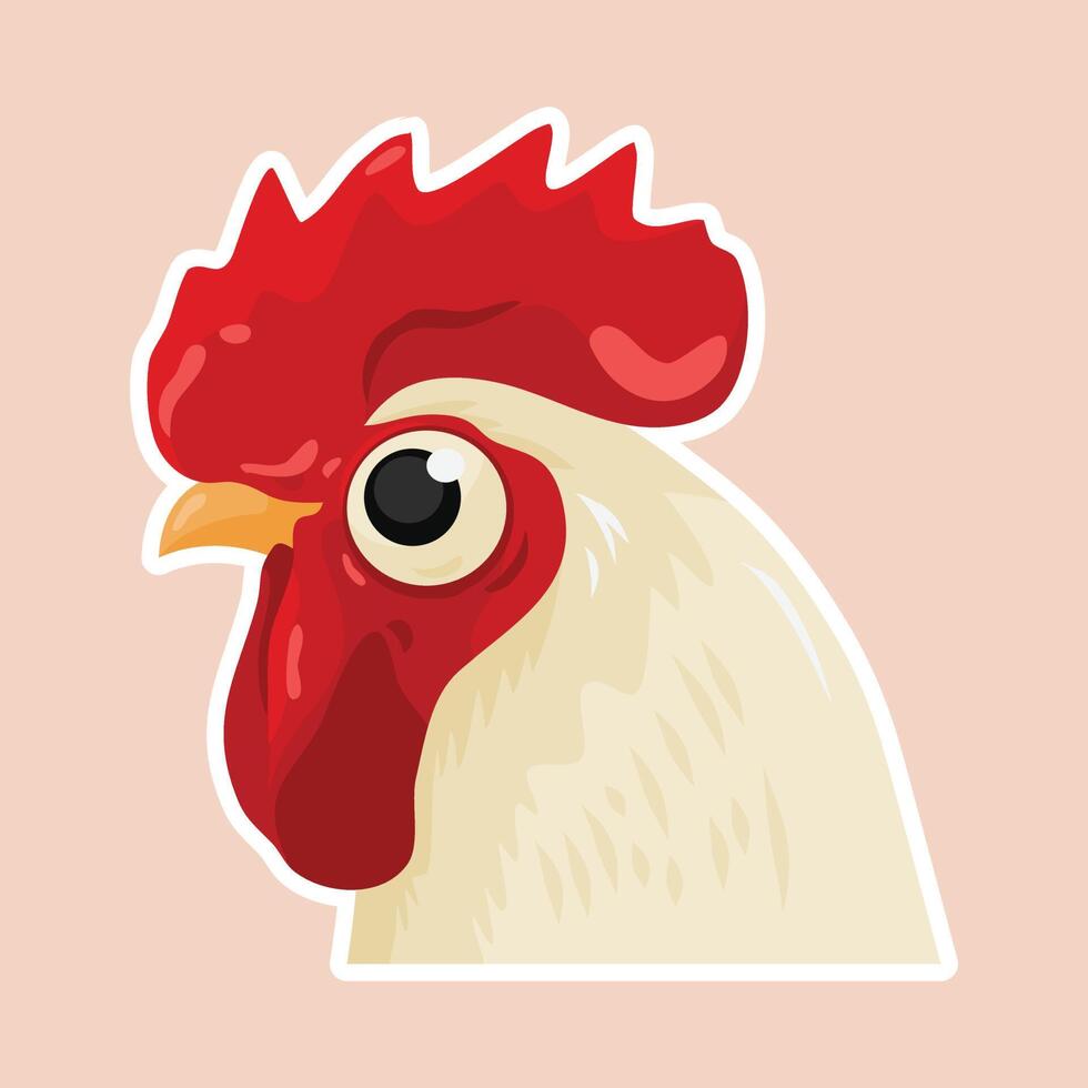 Hand-drawn illustration of a rooster head vector