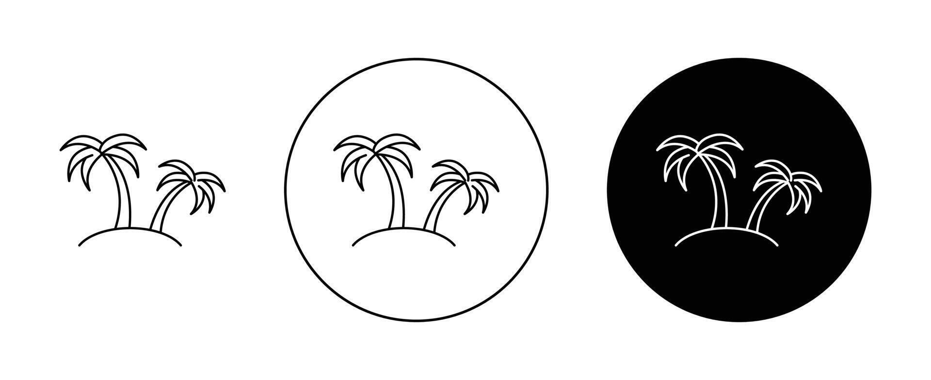 Palms on island icon vector