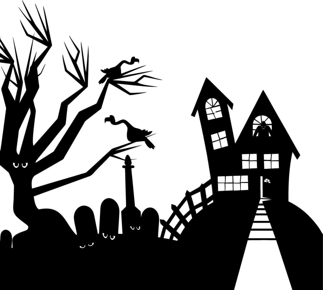 Scary halloween scene illustration 40280147 Vector Art at Vecteezy