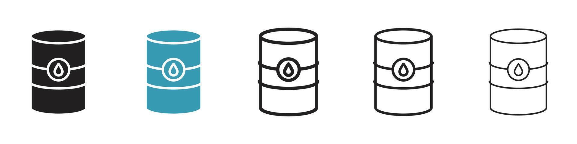 combustible barril icono vector