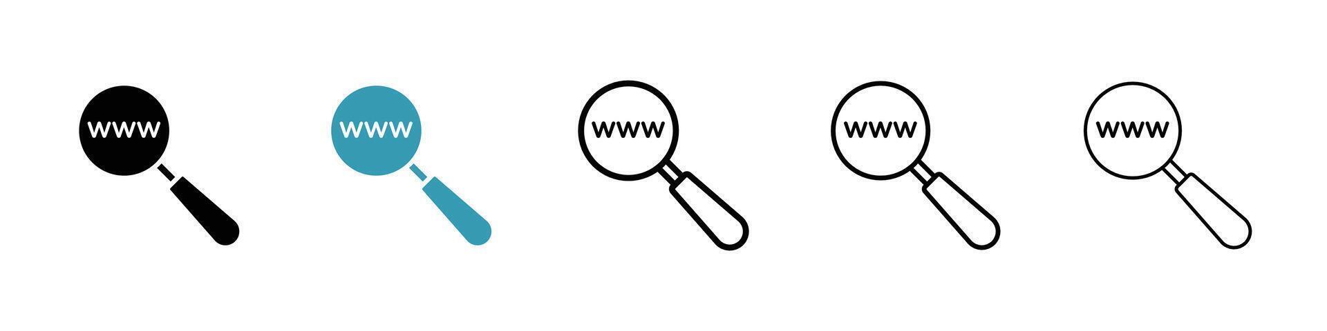 buscando sitio web icono vector