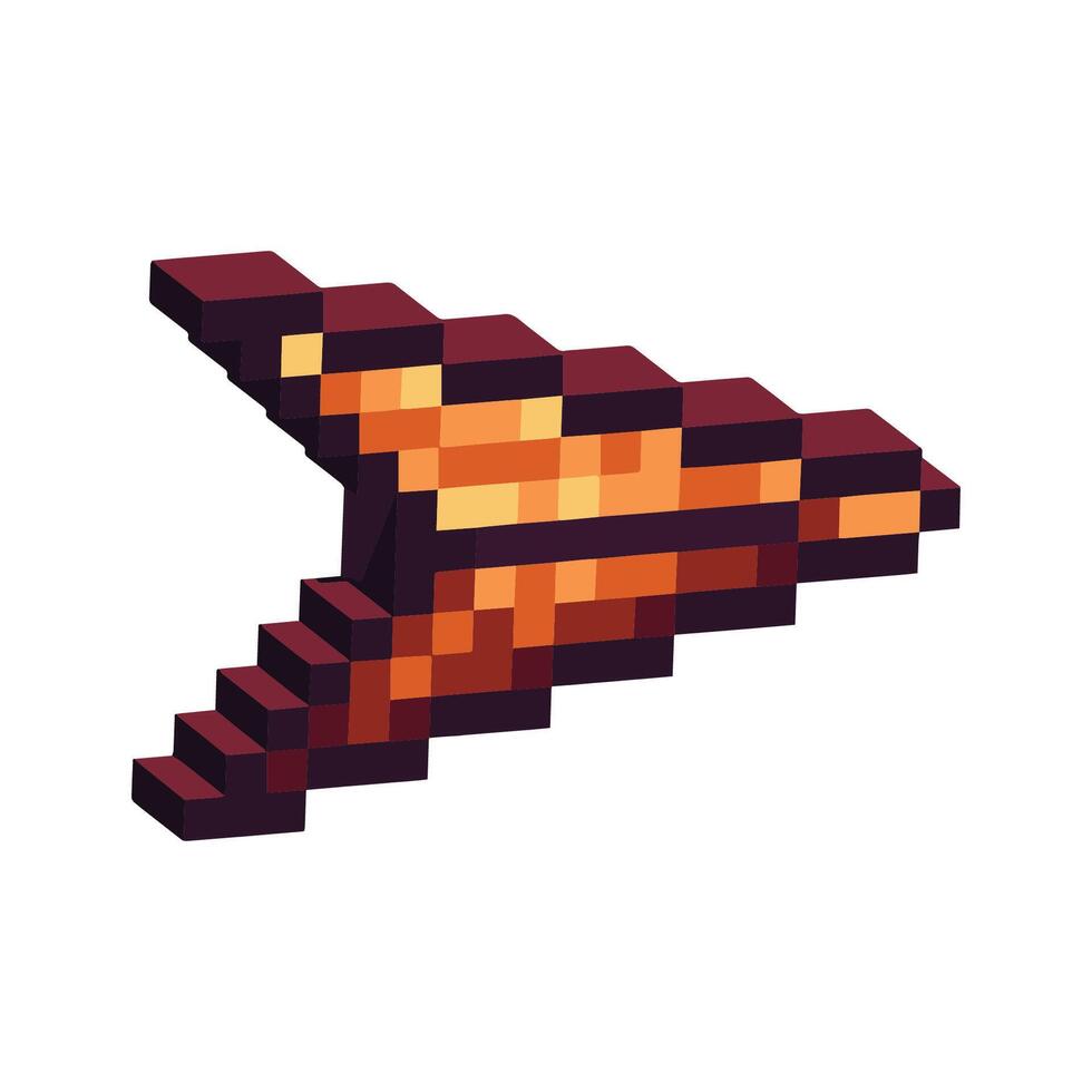Isometric Pixel art 3d of paper plane icon for items asset.Send sign icon on pixel bits style.8-bits perfect for game asset,design asset element,app,website, Vector illustration