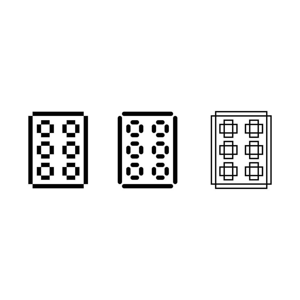 Pixel art outline sets icon of dice roll variation color. Dice icon on pixelated style. 8bits perfect for game asset or design asset element for your game design. Simple pixel art icon asset. vector