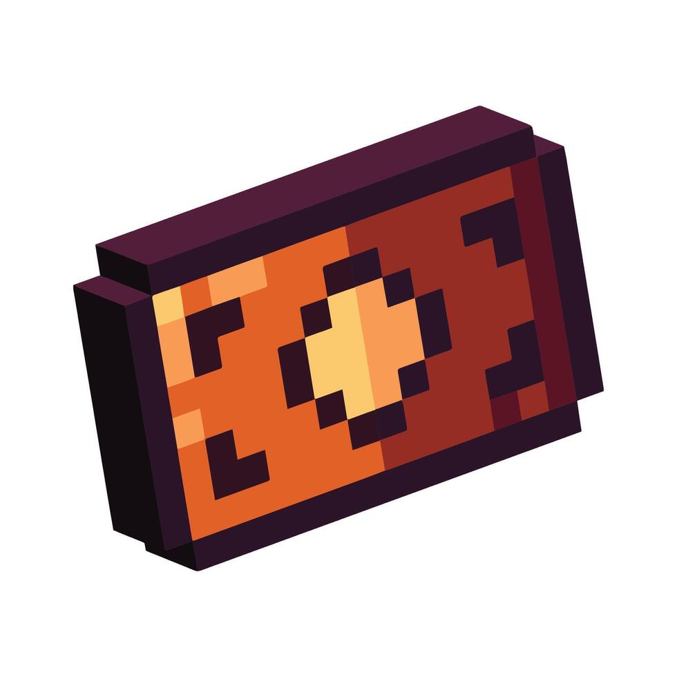 Isometric Pixel art 3d of money paper icon for items asset.Money paper icon on pixel bits style.8-bits perfect for game asset,design asset element,app,website, Vector illustration