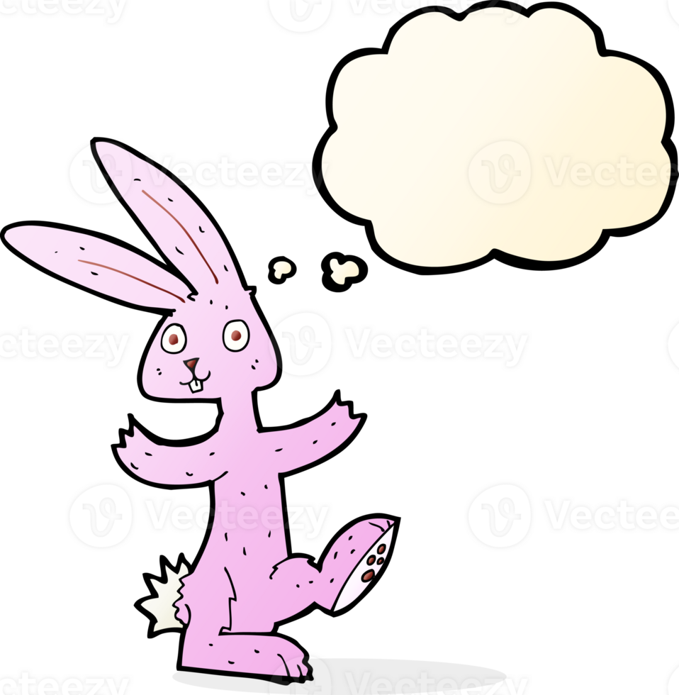 cartoon rabbit with thought bubble png