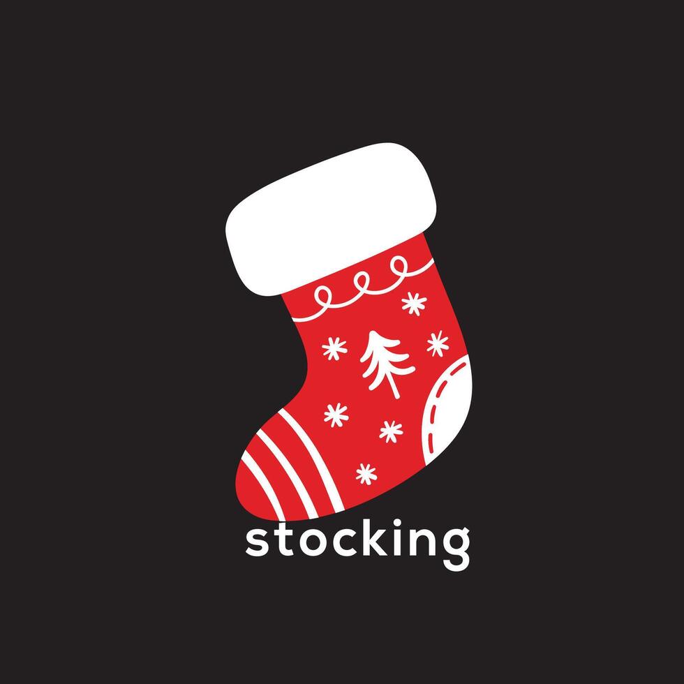 Vector illustration of an assortment of five Christmas stockings