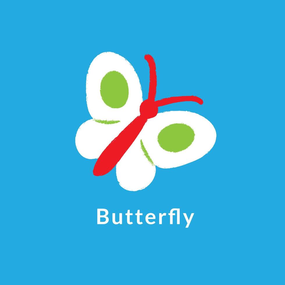Cute Butterfly Colorful vector illustration in flat style.