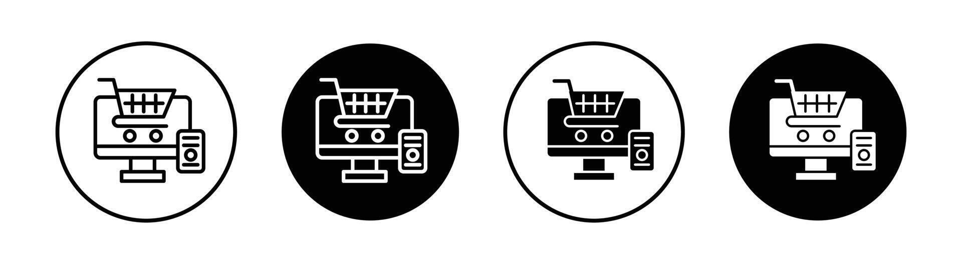 Online shopping icon vector