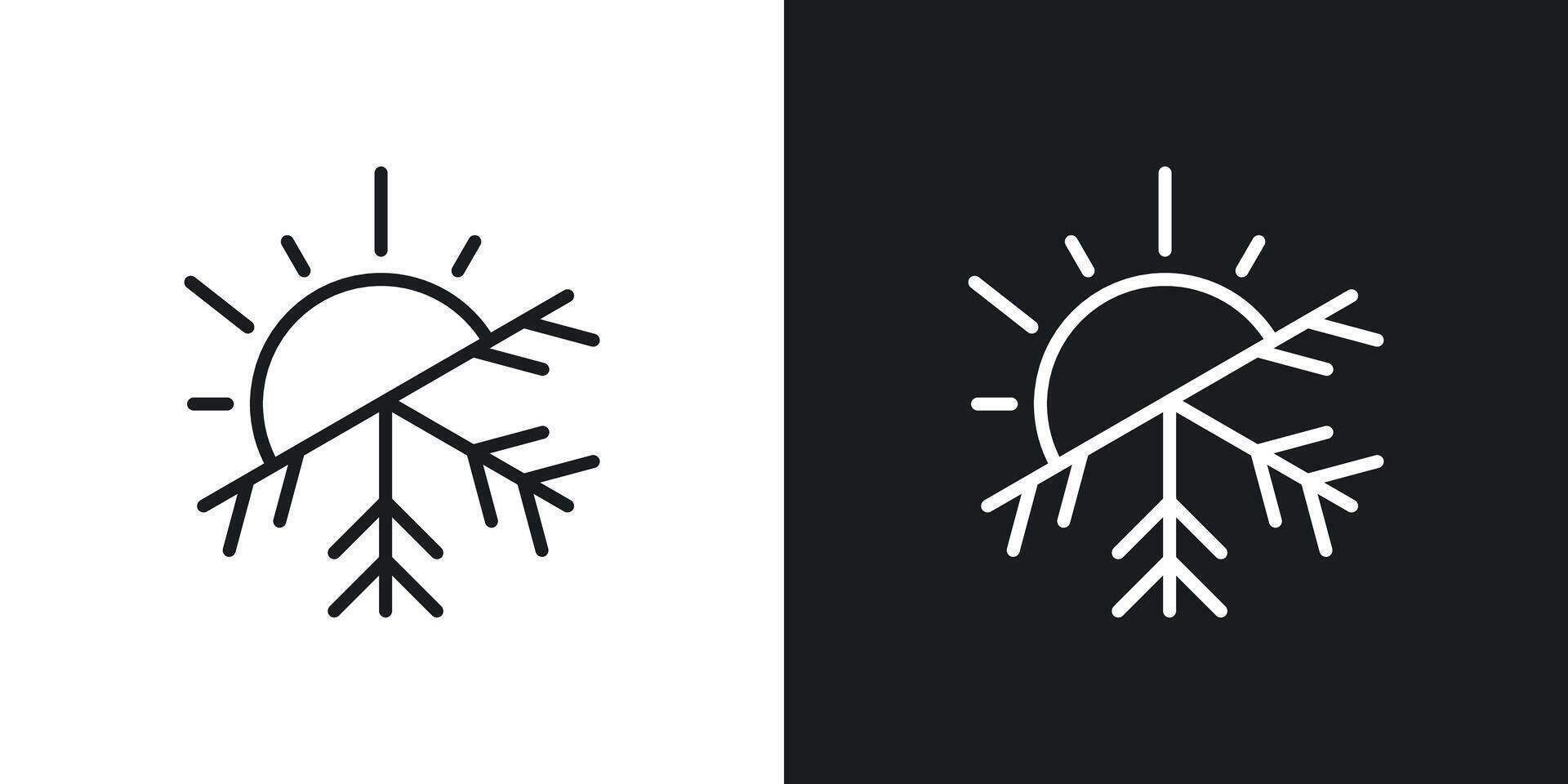 Hot and cold temperature icon vector