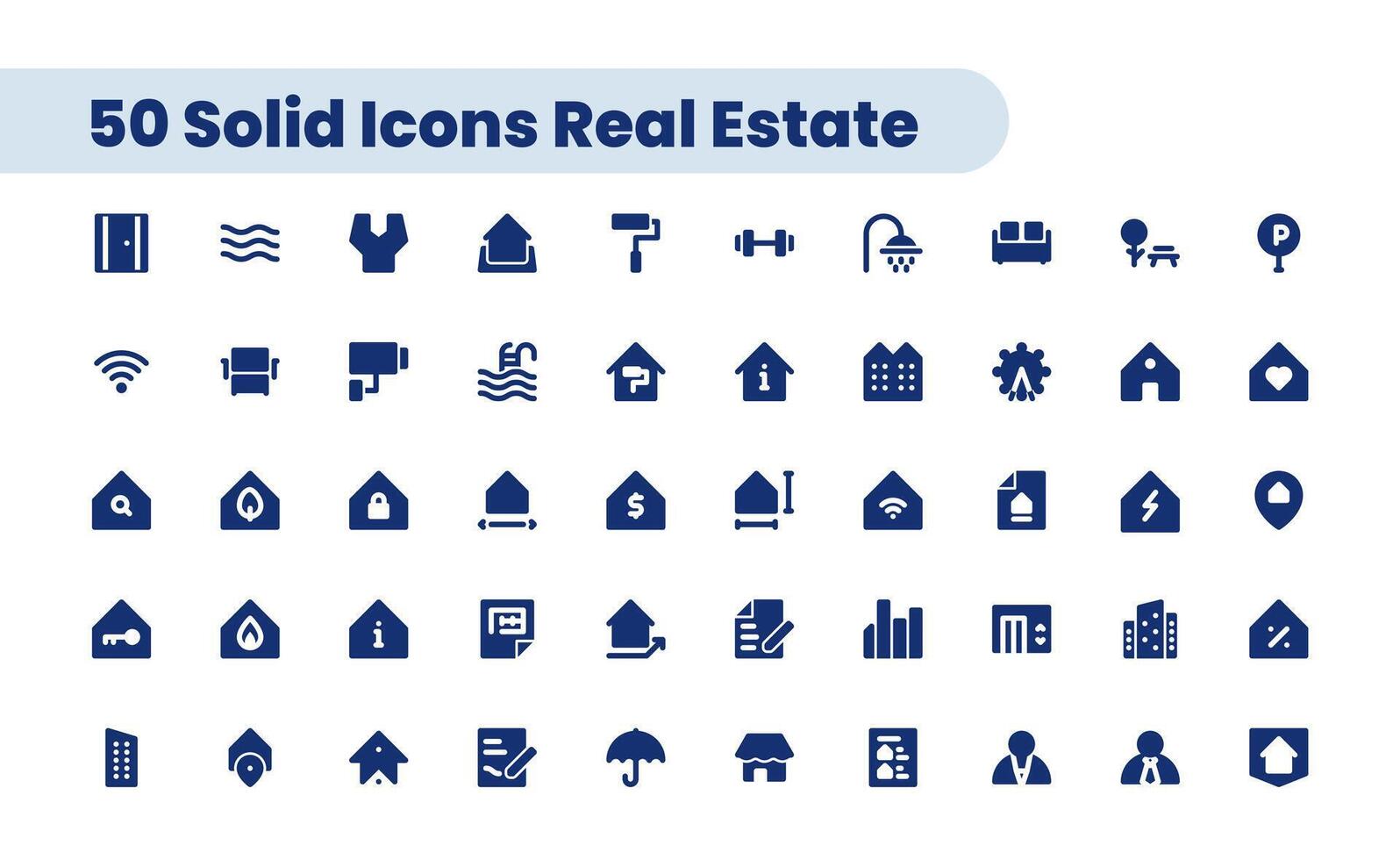 Solid web icons set - Real Estate vector