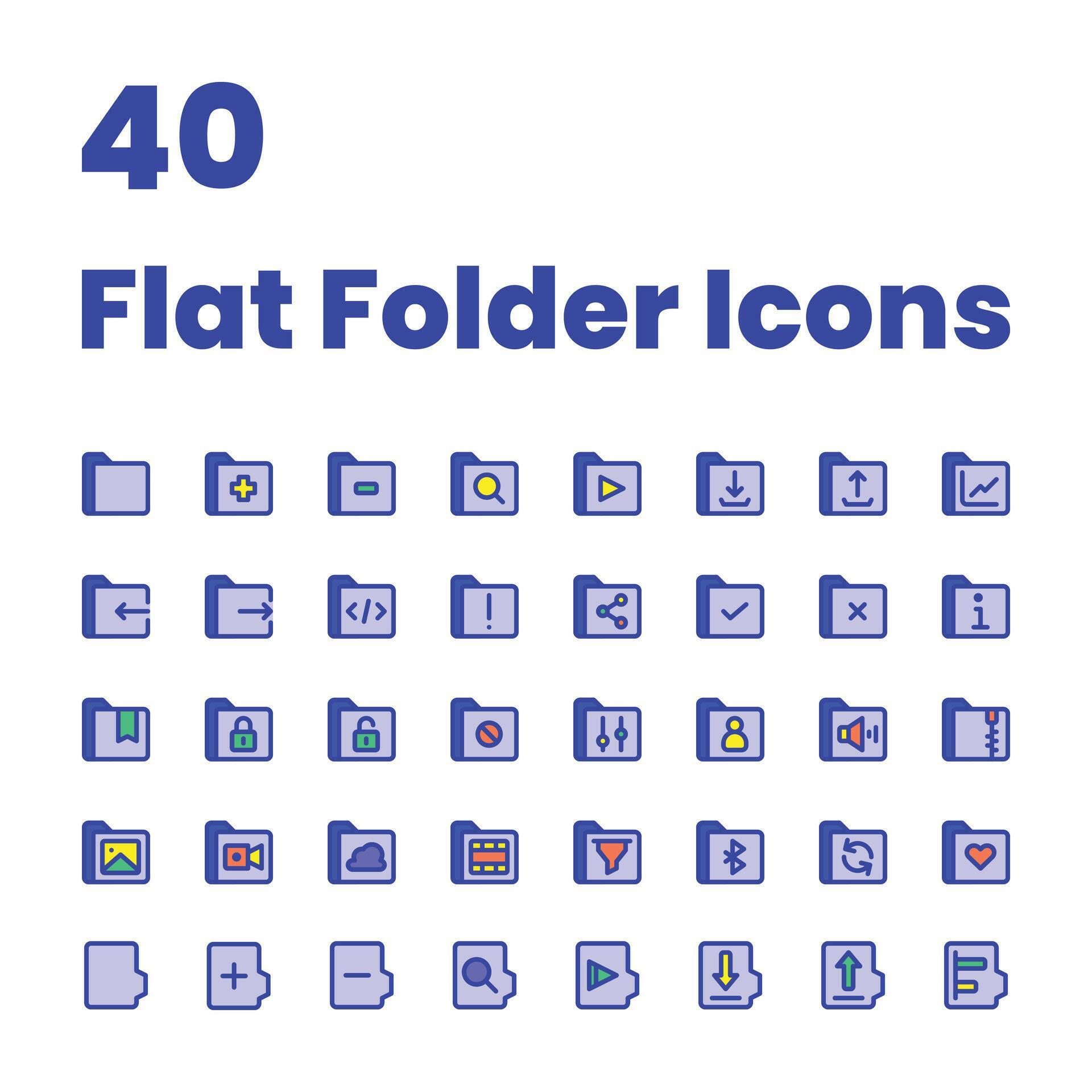 Set Flat Folder Icons interfaces 40280722 Vector Art at Vecteezy