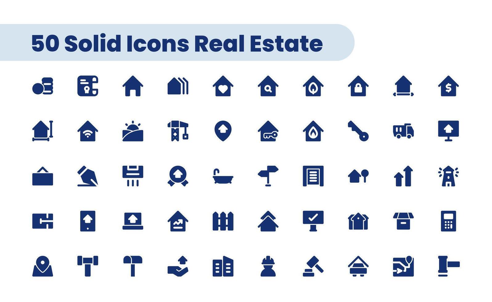 Solid web icons set - Real Estate vector