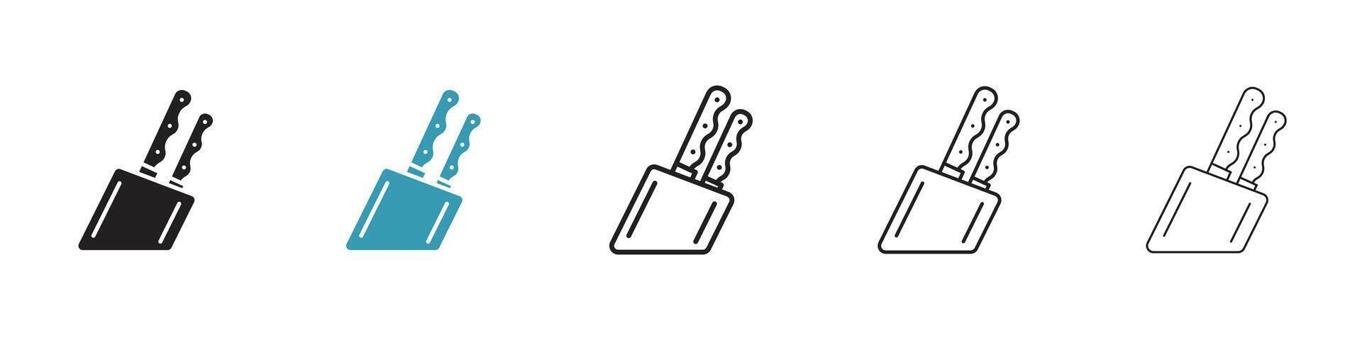 Kitchen knife block icon vector