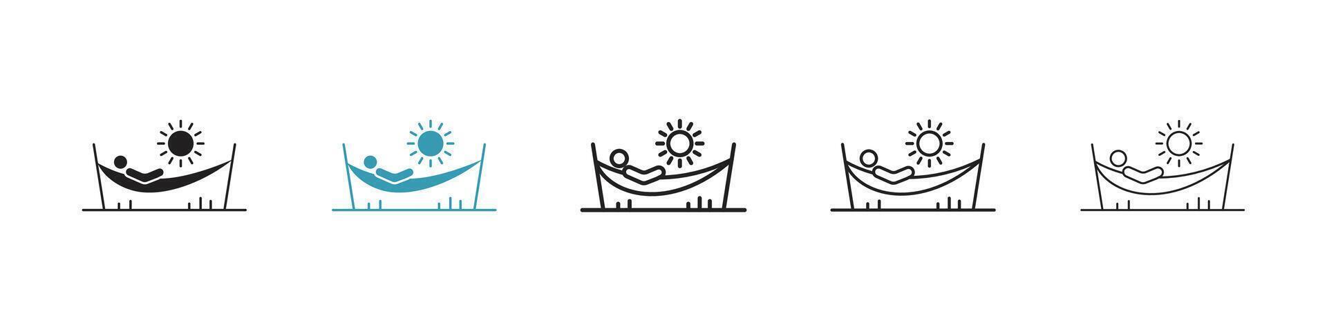 Person in hammock icon vector