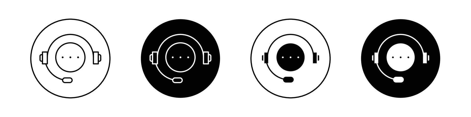 Support service headset icon vector