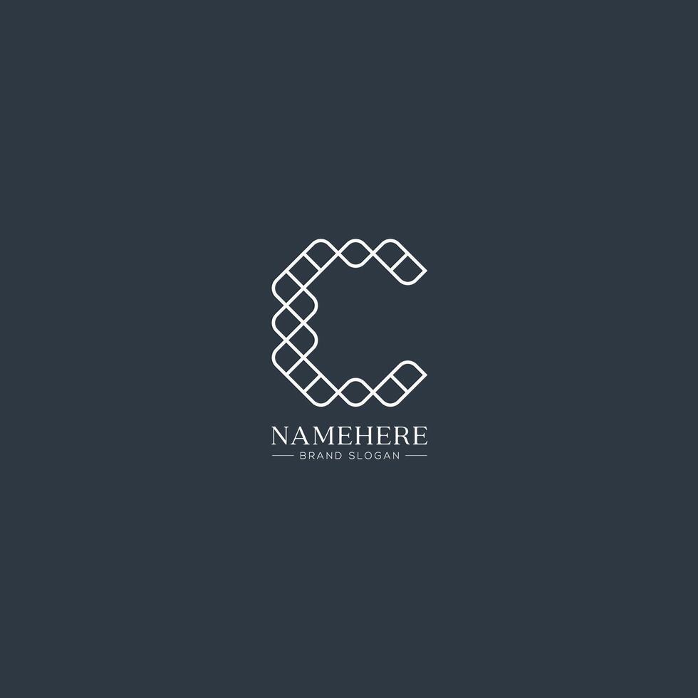 Elegant luxury letter C logo design vector